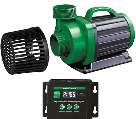 regelbare Teichpumpe Vario Control 22000-S | WAGNER GREEN eco Filterpumpe mit 22.000 l/h | regulierbar mit externem Controller | einsetzbar als Bachlaufpumpe oder Wasserfallpumpe