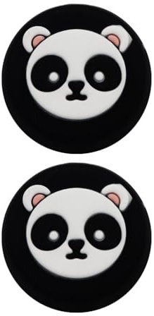 LIXSAZSE 2 Stück Cartoon Animal Gamepad Thumbstick Covers Joystick Protector Grips Caps Controller Ersatz für PS5, Schwarz
