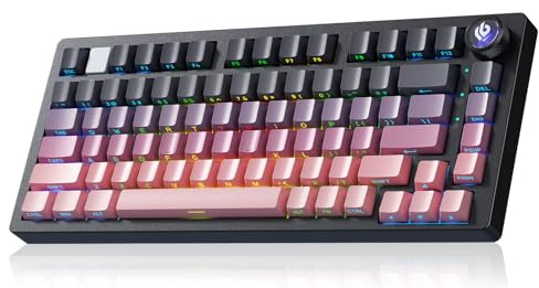 LEOBOG Clavier mécanique sans fil Aula HI75C Pro en aluminium | Trois modes Bluetooth/USB-C/sans fil, 80 touches PBT programmables, rétroéclairées RVB, commutateurs Seiya pré-lubrifiés