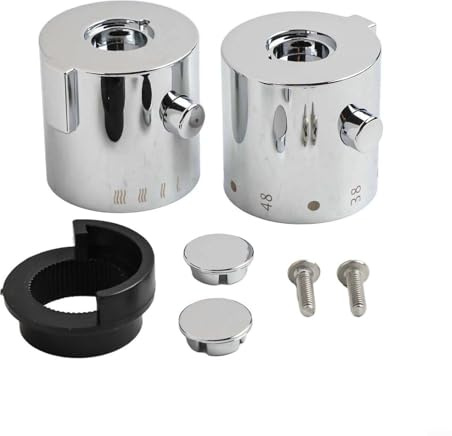 Thermostat-Duschgriff, verchromt, Temperaturkontrolle, Ersatzteil, ABS-Material 40 mm, mit Madenschraube für Badewannenarmatur