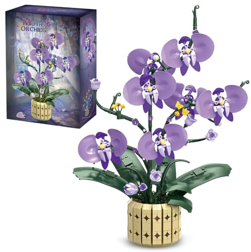 DUANT 39119 Mottle Orchidee Bausteine Blume Set, 832 Stück Blumen und Pflanzen Serie Block Sets, Kreative Modell Geschenke und Einzigartige Sammlerstücke, Können für Raumdekoration Verwendet Werden