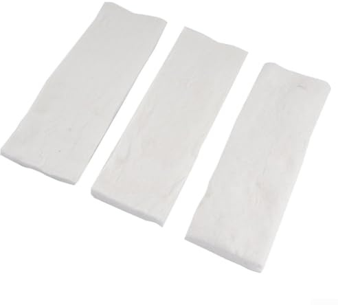Keramikfaser-Schwamm für Bioethanol-Kamin-Sicherheit, 30 x 10 x 3 cm, Hochtemperatur-Woll-Baumwolle, erhöht Brenndauer und Flammenstabilität, Weiß, 3 Stück (30 x 10 x 1,5 cm)