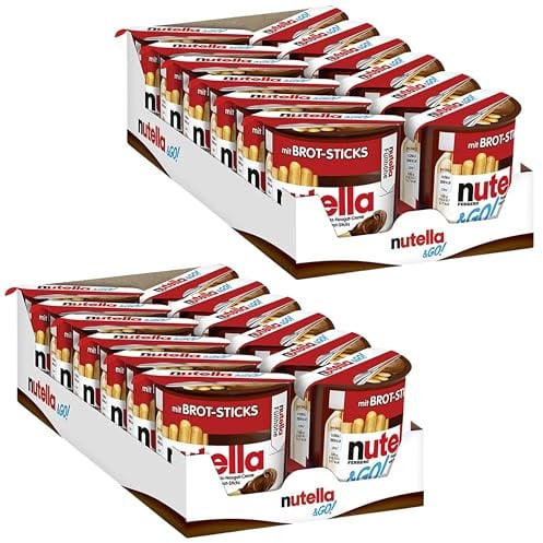 nutella & GO! – Knusprige Brot-Sticks und Nuss-Nugat-Creme – Idealer Snack für unterwegs und zwischendurch – 12 x 52 g (Packung mit 2)