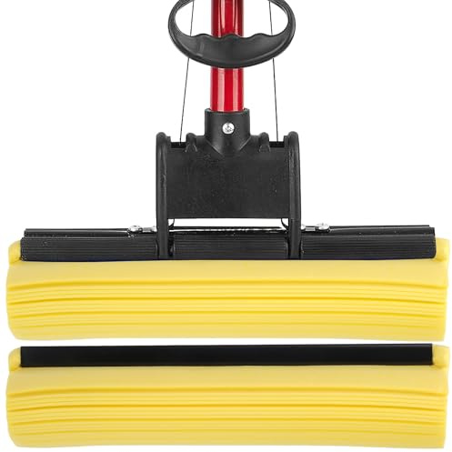 DIYEAH Replacement Pva Sponge Mop Head 2pcs 27cm Roller Absorbent Cleaning Refill for Home Kitchen Floor Mopping and Garden Use | Absorbent Dry and Wet Use, Easy to Replace, Won T Scratch Surfaces, Yellow Size 27cm