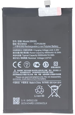 Akku kompatibel mit Xiaomi Redmi 10C, Li-Polymer, 3,87V, 5000mAh, 19,35Wh, ohne Werkzeug