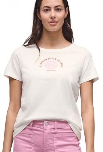 Damen T-Shirt mit Rundhals und Muschelprint