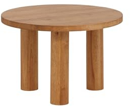 FURNLUX Couchtisch, Beige, 60x60x35 cm, 8 kg, Duxbury-Serie, Runde Tischplatte, Eichenholz-Optik, Montageanleitung verfügbar