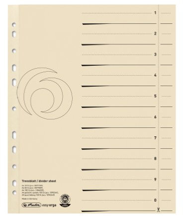 Herlitz 5970009 Trenn Blatt A4 chamois 50er Packung