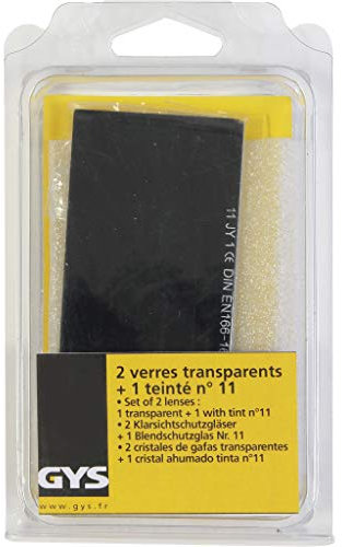 GYS - 1 Teinte 11-2 Verres Transparents 105 x 50-pour Masque A Main