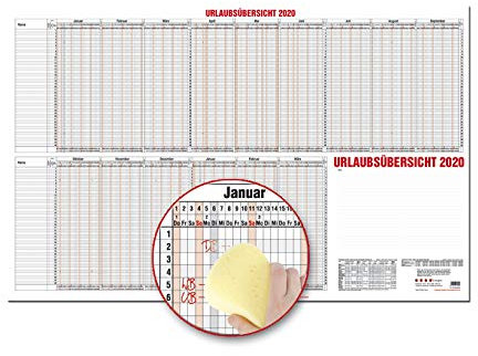 GÜSS-Urlaubsübersicht 30 Mitarbeiter - mit Beschichtung
