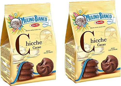 Mulino Bianco: Chicche Shortcake filled with cocoa cream - 7.05 Oz (200g) Pack of 2 [ Italian Import ]