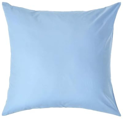 HOMESCAPES Light Blue Pure Egyptian Cotton Euro Size Pillowcase 80 x 80 cm 200 TC 400 Thread Count Percale Equivalent Large Square Pillow Case with Zip
