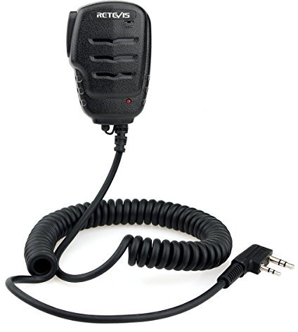 Retevis RS111 Altoparlante Microfono 2 Pin Microfono a Distanza Compatibile con Walkie Talkie Retevis RT24 RT22 RT27 RT3S RT5 Kenwood BAOFENG UV-5R BF-888S TYT PUXING WOUXUN Ricetrasmettitore(1 Pz)