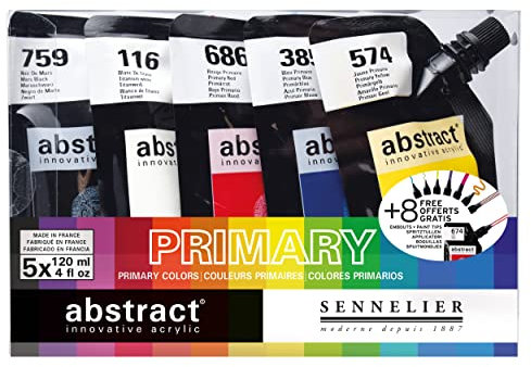 Sennelier Lot de peinture abstraite 5P, couleurs primaires, taille unique