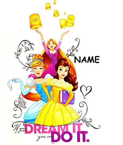 alles-meine.de GmbH 3 Stück große - XL - Fensterbilder - Princess - Prinzessin - inkl. Name - 41 cm - statisch haftend - selbstklebend + wiederverwendbar/Sticker Fensters..