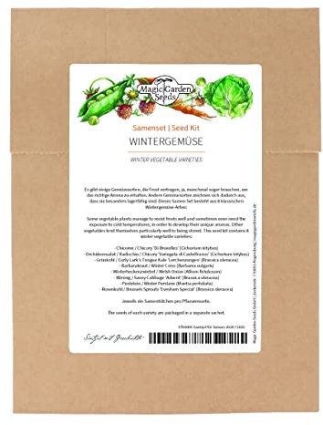 Wintergemüse - Samenset mit 8 Gemüsesorten, die kältetolerant & gut lagerbar sind Grundset