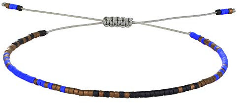 KELITCH Damen Kristall Freundschaftsarmbänder Handgemachte Neue Miyuki Perlen Charm Armbänder Armreifen (Blau D)