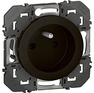 LEGRAND | Prise De Courant 2P+T Noire, Gamme Dooxie, Connexion Rapide Sans Outil, Sécurité Renforcée Avec Éclips De Protection Enfant, Compatible Avec Plaques De Finition Personnalisables