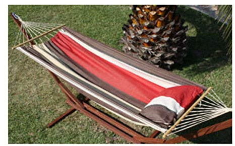 Exporsal Hängematte Paradise Länge 295 cm aus Baumwolle mit Spreizstab Ohne Gestell