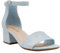 LONDON FOG Damen Nikki Low Zweiteiliger Blockabsatz Kleid Schuh Damen Knöchelriemen Pumps Sandalen, Babyblau, 40.5 EU