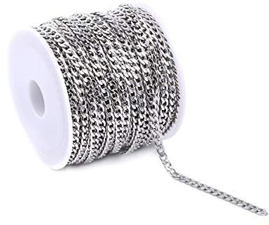 ALEXCRAFT 10 Meter Edelstahl Gliederkette Schmuck Ketten Selber Mache Verdreht Kabel Link Kette Basteln Zubehör Halskette Ketten für Schmuckherstellung