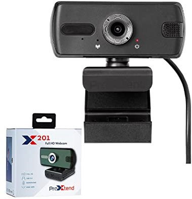 ProXtend Full-HD Webcam mit Mikrofon X201 I 3MP Auflösung 2048 x 1536px I extra breites 110° Sichtfeld, Belichtungskorrektur I Für Zoom, Skype & Video-Konferenz I Mac & Windows I USB 2.0