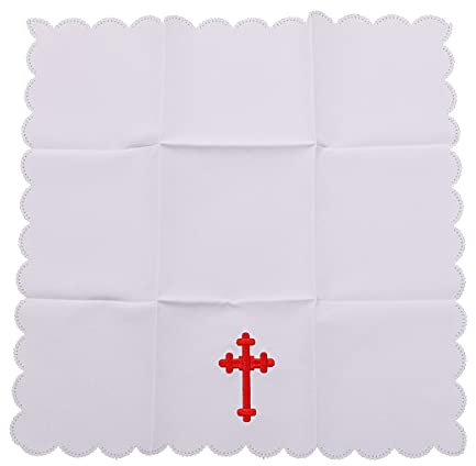 BLESSUME Altar Corporal Quadratisch Weiß Polyester ca. 45 cm x 45 cm für katholische Kirche liturgische Massentaufe