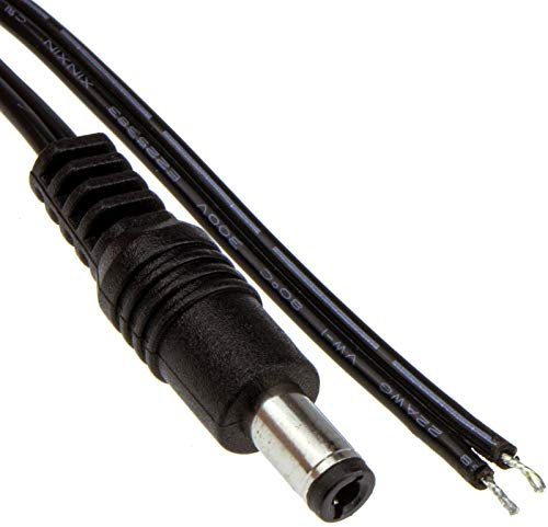 2,5 mm x 5,5 mm Männlich DC Stecker Zum Bare Beendet Strom Kabel 0,5 m [0.5 Meter/0,5m]