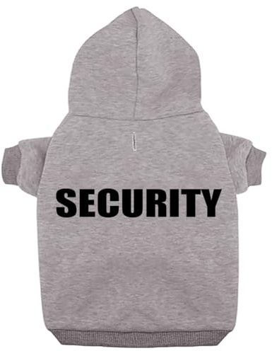 Izefia Hunde Kapuzenpulli Security Rdc Pet Bekleidung Hunde Shirt Wärmer Pullover Baumwoll Jackett Mantel Kleiner Hund Mittlerer Hund Grau M