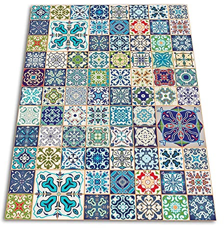 SparrowFloor Teppich Bodenschutz in der Küche 360x152cm Modernes Zuhause PVC Küchenmatte Vinyl-Boden Schlichte Matte Vinyl-Teppich - Azulejos Fliesen