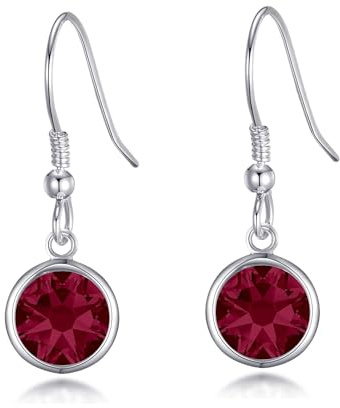 Philip Jones Red Crystal Drop Earrings Created with Zircondia® Crystals