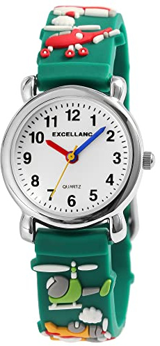 Excellanc Kinderarmbanduhr Analog Lernuhr Jungen Mädchen | Armbanduhr Kinder ab 4 Jahre – Lernuhr | Kinderuhr Analog Jungen 6 8 10 Jahre – bunt wasserdicht Schulkind Geschenk