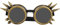 Deror Vintage Spiked Steampunk Brille Cosplay Brille Doppelschicht Winddicht(Bronze-)