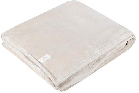 HEAT HOLDERS - Extra Soft Winter Warm 1.7 TOG Large Luxury Thermal Fleece Throw Blanket - 180 x 200 cm (One Size, White Sand)