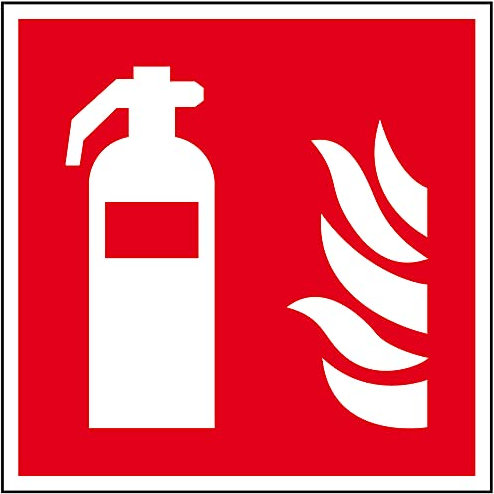 Schild I Brandschutzschild Feuerlöscher, Kunststoff, 200x200mm, ASR A1.3, DIN EN ISO 7010 F001