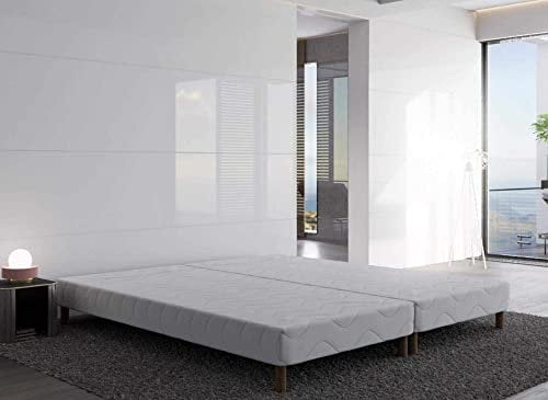 DecoInParis Sommier tapissier 140 X 190 cm + 8 Pieds (2X 70x190cm)