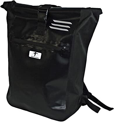 Red Loon Rolltop Rucksack Wasserdicht Fahrrad Rucksack Männer | Kurier Rucksack Rolltop wasserdicht | Wasserfester Rucksack LKW Plane | Motorrad Rucksack wasserdicht - schwarz