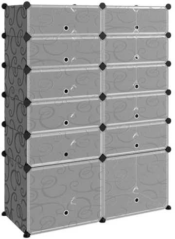 vidaXL Schuhregal Regal Standregal Lagerregal Schuhschrank Steckregal Regalsystem Aufbewahrungsregal Schuhablage Schwarz 94x37x125 cm PP