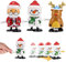POPOYU 3 Pezzi Natale Giocattoli di Carica, Mini Giocattolo da Caricare Natale Gadget Regali,Natale Giocattolo a Orologeria per Festa di Natale Giochi di Salti Bambini,Bag Riempitivo