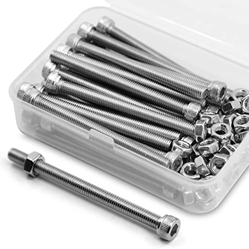 M5*60mm 25 Stück 304 Edelstahl Sechskantschrauben Bolzen und Muttern set, Maschinenschrauben schrauben