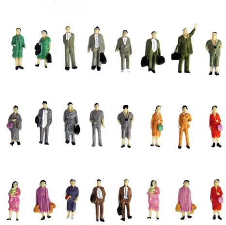 50PCS Modello di Personaggio Dipinto Scala HO 1:87 Treno Passeggero Modello di Simulazione Del Personaggio Per La Costruzione Di Sabbia Modello Tavolo