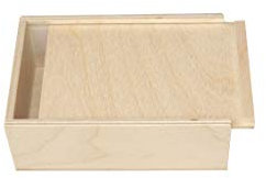 KF-Holz Schiebekiste aus Birkensperrholz (145 x 95 x 45 mm) - Geschenkbox mit Deckel - Vielseitige Holzbox für Aufbewahrung, Werkzeugkiste