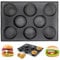 masteymoh Molde de silicona para panecillos de hamburguesa, molde de pan de hamburguesa con 8 cavidades, molde perforado para pan de hamburguesa, sartén antiadherente con agujeros, bandeja de malla