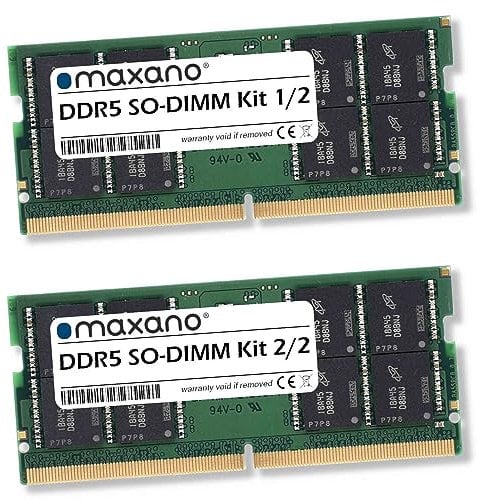 Maxano Lot de 2 barrettes de mémoire RAM 64 Go DDR5 4800 MHz SO-DIMM compatibles avec HP – HPE ZBook Firefly 16 G10