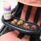 PandaHug Stroller Snack Tray with Cup Holder Universal Child Snack Tray Removable Multifunction Stroller Organizer with Adjustable Buckle and Hooks Reusable Stroller Snacks Holder for Strollers
