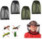 GWAWG 4 Stück Moskito Kopfnetz Nylon Moskitonetz Kopfschutz Feinmaschiges Insektennetz,für Reisen Wandern Camping Klettern,Schwarz und Grün