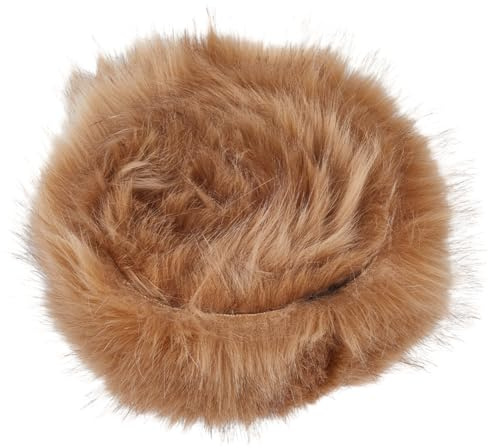 GORGECRAFT Khaki 13cm Breit Künstlicher Wollstoff Aus Kunstfuchsfell 1.8m Lang Weihnachtlicher Zotteliger Synthetischer Plüsch-Flicken Flauschiges Restbesatzband Nähen Zum Basteln Weihnachtsmann