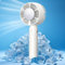 WHOLEV Ventilador de mano, modo de enfriamiento de hielo con 3 velocidades de viento, recargable por USB, antideslizante y linterna, ventilador de mano que se mantiene fresco en cualquier lugar