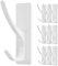 pickpiff Self Adhesive Hooks, Sticky Hooks Extra Sturdy, Hanging up to 6KG, Metal Stainless Heavy Duty Stick on Wall Door, for Towel Coat Hat Purse in Bathroom Shower Kitchen, White, 10 Pack