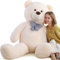 MorisMos 140cm riesen Teddy, Beige groß teddybär XXL, weich Kuschelbär Plüschbär XXXL, Freundin Mädchen Frauen Mutter